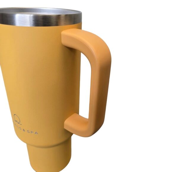 Marigold Yellow Insulated Stainless Steel Tumbler with Straw - Picture 10 of 16